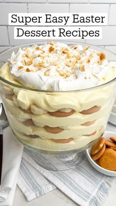 the best banana pudding recipe in a glass bowl