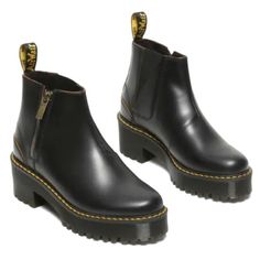 Dr. Martens | Shoes | Dr Martens Rometty Ii Leather Ladys Ankle Boots | Poshmark Chelsea Boots Dr Martens, Dr Martens Rometty, Jadon Boots, Floral Combat Boots, Chelsea Boots Style, Embossed Boots, Black Dr Martens, Brown Chelsea Boots