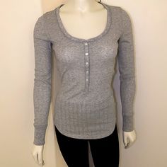 Excellent Condition! Never Worn! Grey With Silver Shimmer! Size Xs Winter Heather Grey Fitted Tops, Fitted Heather Grey Winter Tops, Victoria's Secret Winter Casual Tops, Victoria's Secret Casual Winter Tops, Victoria's Secret Long Sleeve Stretch Tops, Victoria's Secret Fitted Top For Fall, Trendy Fitted Tops By Victoria's Secret, Silver Stretch Top For Fall, Trendy Silver Tops For Winter