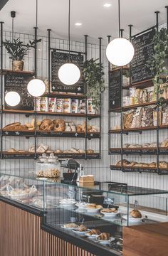 a bakery with lots of food on shelves