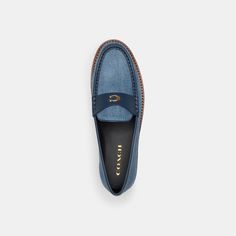 A classic style that’s both tailored and laidback our Jolene loafer is a versatile work to weekend design. Crafted of casual-cool denim with smooth leather details it’s finished with a subtle block heel and our polished Signature hardware for a heritage touch. Classic Spring Business Casual Slip-ons, Casual Loafers With Brogue Detailing, Classic Blue Loafers For Business Casual, Casual Spring Loafers With Brogue Detailing, Casual Flat Loafers For Workwear, Classic Spring Moc Toe Slip-ons, Classic Spring Slip-ons With Moc Toe, Classic Moc Toe Slip-ons For Spring, Casual Slip-ons With Brogue Detailing