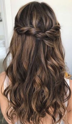 Medium Hairs, Bridemaids Hairstyles, 50 Hairstyles, Half Up Wedding Hair, Bridesmaid Hair Long, Fancy Hair, Simple Prom Hair, Bridesmaid Hair Makeup