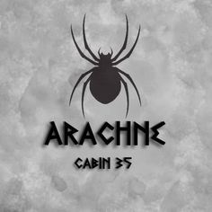 the logo for araachine cabin 35, with a spider on it's back