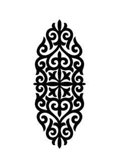 a black and white image of an ornate design on a white background with the word,