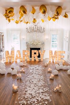 Proposal inspiration, proposal decor set up, marry me marquee, marry me letters, historic heritage home, rose petals, candle light, natural light, balloons, romantic decor, parisian decor Home Proposals Ideas, Surprise Engagement Decorations, Wedding Proposals Decorations, Proposal Ideas Set Up, Proposal At Home Decoration, Will You Marry Me Sign Proposals, Proposal Walkway Ideas, Engagement Asking Ideas Proposals, Wedding Proposal Ideas Surprise At Home