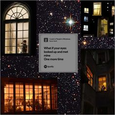 an image of people looking out the window at night and stars in the sky above