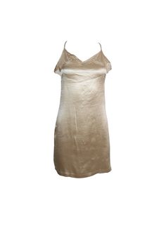 This gorgeous dress has a golden silky fabric, and a low, plunging neckline, with thin straps for the shoulders and extending down by the back. This dress is elegant and luxurious, and would be perfect for a fancy dinner, or even a birthday party. Pair this dress with bright jewelry, and maybe even white heels, and a purse for a lovely color scheme of white and gold. Recycled by Meskita My Closet. Size: S Short Halter Dress, Bright Jewelry, Halter Dress Short, Silky Fabric, Closet Size, Fancy Dinner, White Heels, Silk Shorts, Lovely Colors