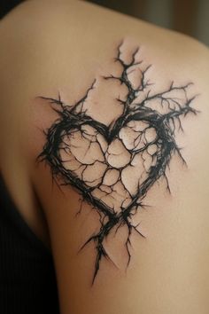 Tattoos That Represent Abandonment, You Saved Me Tattoo Ideas, Patched Heart Tattoo, Overcoming Struggle Tattoo, Remembering Brother Tattoo, Greif Tattoo Design, Mama Tried Tattoo Ideas, Broken Vase With Flowers Tat, Tattoo Ideas For Anger Issues