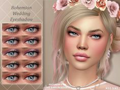 The Sims Resource - Bohemian Wedding Eyeshadow Wedding Lipstick, Natural Bohemian, Natural Eyeshadow, Toddler Pajamas, Wedding Eyeshadow, The Sims Resource, Blush Wedding, Sims Resource