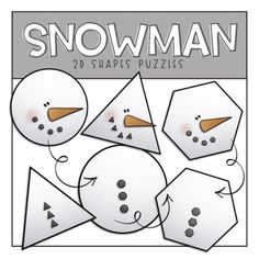 the snowman shapes puzzle is shown