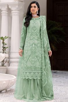 #eBay #eBayStore #eBaySeller #Pakistani #Women #ValentinesDayRamadanEid #India #DecentFabric #Firozi #Bollywood #Tradictional #Bridal #Wedding #PartyWear #Designer #PartySuit #SalwarKameez #Evening #Festival https://www.ebay.com/str/decentfabric Green Sharara Suit, Green Sharara, Kurti Style, Modest Evening Dress, Sequence Embroidery, Lehenga Suit, Palazzo Suit, Net Lehenga, Salwar Kamiz