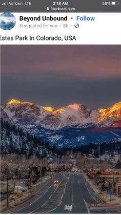 an image of a street with mountains in the background that is featured on instagram