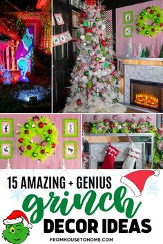 15 Grinch Christmas Decor Ideas Grinch Christmas Decor Ideas, Grinch Stealing Lights, Grinch Christmas Decor, Grinch Trees, Grinch Christmas Party, House To Home, Handprint Christmas