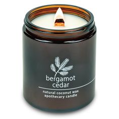 bergamot cedar natural coconut wax apothecary candle