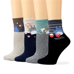 PRICES MAY VARY. 70% Cotton, 25% Spandex, and 5% Poly Machine Wash LIVEBEAR strives to bring our customers the best quality of socks available. All socks are made and imported straight from South Korea. After a thorough inspection of each sock, they are sorted into a 4-10 pack of colorful designs. Customers can enjoy a variety of designs. Socks And Chacos Outfit, 80s Socks, Wacky Socks, How To Make Socks, Cute Totoro, Penguin Socks, Bombas Socks, Unique Socks, Geek Fashion