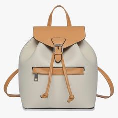 Bassinet Women’s/Teen Fashion Small Backpack Purse, Soft Pebble Pu Leather/Vegan, Mini City Day Bag, Two-Tone Cream & Light Tan, Draw String W/Fold Over Buckle Closure Beige Leather Backpack With Adjustable Strap For Errands, Trendy Beige Leather Backpack With Detachable Strap, Trendy Beige Backpack Satchel, Trendy Backpack With Removable Pouch For Errands, Trendy Beige Backpack Bucket Bag, Beige Leather Backpack With Removable Pouch, Large Capacity Backpack For Errands, Casual Backpack With Detachable Strap For Errands, Trendy Beige Bucket Backpack