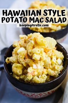 hawaiian style potato mac salad in a bowl