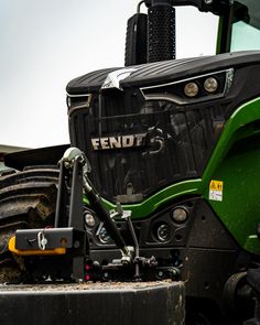 the front end of a tractor that is parked