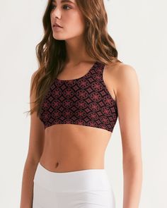 Designed for all levels of activities, our high-tech Women's Seamless Sports Bra is crafted with care for full support and coverage. Lounge worthy in comfort or for activewear featuring stabilizing straps and compression fit. Prefer less snug? Size up for a more relaxed fit. - Smooth, breathable fabric - Wicks away moisture - Lightly lined - Scoop neckline, low racerback - Printed, cut, and handmade. Sports Clothes, Tie Dye Women, Floral Pattern Design, Patterned Leggings, Purple Tie Dye, Purple Tie, Special Design