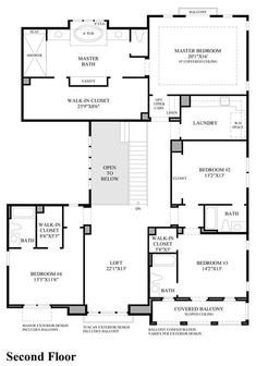 the second floor plan for this home