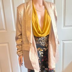 Metallic Gold Light Jacket By 12th Tribe Sz M. This Jacket Is Designed To Fit Loose For A Medium And It Can Fit A Large Perfectly As Well. Wear It Casually Or Officially. It’s Striking In Every Way. Nwt Measurements: Pit To Pit: 24” Shoulder To Hem: 29 Sleeve Length:24 12th Tribe, Gold Light, Bomber Jackets, Light Jacket, Metallic Gold, Gold Metal, Bomber Jacket, Jackets & Coats, Sleeve Length