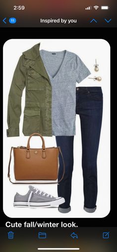 Mode Jeans, Mode Casual, Casual Work Outfits, Looks Chic, Casual Fall Outfits, Mode Inspiration, Mode Style, Green Jacket, Fall Winter Outfits