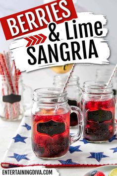 Strawberry, Raspberry and Lime Sangria Sangria Summer, Homesteading Recipes, Lemon-lime Soda