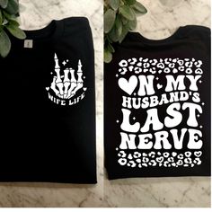 Cute Design ! Custom Made And Will Ship Within A Few Days! On Gildan Unisex Short Sleeve Check Out My Page For More Designs On My Husbands Last Nerve Shirt, Wife Life Shirt, Fun Christmas Shirts, Frenchie Mom, Penguin T Shirt, Preppy Southern, Moon Shirt, Autumn T Shirts, Crew Neck Tshirt