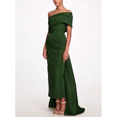 Funda / Columna Vestidos de noche Elegante Vestido Formal Fiesta de baile Cola de Corte Sin Mangas Un Hombro Tafetán Sin espalda con Lazo(s) Con cintas 2024 2024 - $138.99 Evening Gowns, Prom, Formal Dresses