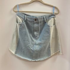 Color Blocked Denim Skirt. Not Stretchy So True To Size Or Size Up. Color Block Skirt, Skirts Denim, Denim Skirt Women, Denim Color, Skirt Women, Colored Denim, So True, Denim Skirt, Sky Blue