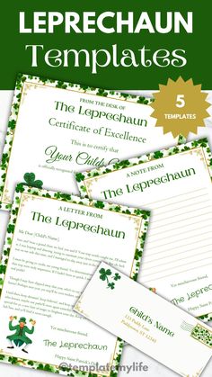 the leprechaun templates for st patrick's day is shown here