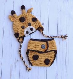 Crochet Giraffe Earflap Hat and Diaper Cover Newborn Photo | Etsy Crochet Giraffe Hat, Giraffe Hat, Crochet Giraffe, Crochet Photo Props, Crochet Diaper Cover, Earflap Hat, Crochet Santa, Cute Giraffe, Animal Hats