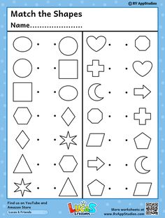 the worksheet for preschool to learn shapes and numbers, with pictures on it