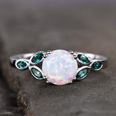 Hey, I found this really awesome Etsy listing at https://www.etsy.com/listing/621161008/opal-ringopal-and-emerald-engagement Opal Wedding Ring Set, Birthstone Band, Birthstone Promise Rings, Vintage Opal Engagement Ring, Opal Wedding Band, White Opal Ring, Opal Wedding Rings, Ring Opal, Opal Ring Gold