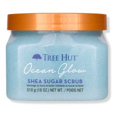 Ocean Glow Hydrating Sugar Scrub - XCLSV TR HT CN GLW HYDRTG SGR SCRB 18OZBenefitsScent: Renew your spirit with tranquil notes of amber and tropical seas combined with fruity apple and apricot.Exfoliating body scrub removes dull, dry skin to reveal glowing, soft, smooth skinDeeply nourish and balance skins hydration to help restore skin's natural glowVegan, paraben free, sulfate free, alcohol free, no formaldehyde donors, has a no-slip formula and long-lasting fragranceKey IngredientsHyaluronic Shea Sugar Scrub, Sephora Skin Care, Exfoliating Body Scrub, Sugar Body Scrub, Sugar Body, Pretty Skin Care, Skin Care Items, Pretty Skin, Body Care Routine