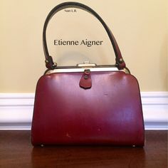 This is my Etienne Aigner purse. It's small, stiff and doesn't hold a lot, but it was one of my favorites. Either late 60s or 1970. Etienne Aigner Handbags, Mod 60s, Reproduction Furniture, Hang Ten, Antique Linens