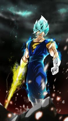 the dragon ball super saiyan is coming out of the sky, and it looks like he