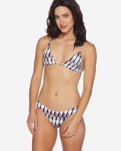 With its modern deco print, this on-trend French cut bottom is a summer showstopper that's meant to be seen. Top it with the matching Deco Removable Soft Cup Triangle Swim Top. French cut Deco print Triangle Swim Top, Modern Deco, French Cut, Soft Cup, Triangle Top, Swim Bottoms, Swim Top, Adjustable Straps, Swimming