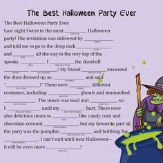 the best halloween party ever poem for kids to use in their own words and pictures