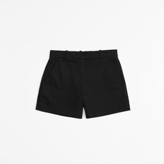 Elevate your wardrobe with the Abercrombie & Fitch Women's High Rise Tailored Shorts in a sleek black hue. These shorts blend sophistication with comfort, making them a versatile choice for any occasion.

- Size: 30
- Color: Black
- Material: Body and pocket bag made from cotton
- Gender: Female
- Features: High rise, figure-flattering pleating, functional fly, pockets, and a partially elasticated waistband

Crafted from soft structured cotton, these tailored shorts offer a flattering high-rise Elegant Business Casual Shorts With Short Inseam, Elegant High-waisted Shorts For Business Casual, Chic Fitted Shorts For Business Casual, Fitted Classic Shorts For Workwear, Chic Tailored Short Bottoms, Classic Fitted Shorts For Workwear, Classic Workwear Shorts With Short Leg, Classic Tailored Short Bottoms, Fitted Solid Shorts For Business Casual