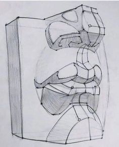 a drawing of a person sitting in front of a box with their hands on his hips