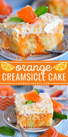 Add this Orange Creamsicle Cake to your best summer desserts or Labor Day party food ideas! This homemade poke cake is bursting with orange flavor and topped with a fluffy orange and vanilla frosting. Save this pin for later! Creamsicle Poke Cake, Orange Creamsicle Cake Recipe, Orange Creamsicle Cake, Creamsicle Cake, Orange Dessert, Spring Baking, Fruity Cake, Spring Desserts