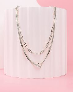 Layered Chain Necklace 14KT yellow, rose or white gold platedMeasurements: Length: Layer 1: 15" / Layer 2: 16.5" + 3" extender Layered Chain Necklace, Layered Chain, Layered Chains, Circle Necklace, Yellow Rose, Chain Necklace, White Gold, Rose Gold, Chain