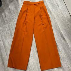 Brand New Orange Spring Pantsuit For Workwear, Orange Spring Pantsuit For Work, Fitted Orange Pants For Formal Occasions, Fitted Orange Formal Pants, Elegant Orange Fall Pants, Casual Full Length Pantsuit For Summer, Casual Full Length Summer Pantsuit, Spring Orange Fitted Pantsuit, Fitted Orange Pantsuit For Spring