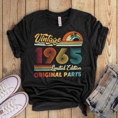 Say GOODBYE to BORING Clothes…This vintage clothing is a perfect gift for your dad mom aunt uncle grandpa grandma or someone special who was born in 1965 - make them surprised on their birthday or anniversary with this limited edition original parts t shirt-pair it with vintage rings jewelry face mask or stickers to complete full vintage collectionOur Unique Designs are a Fun Fit for Every Occasion and also a Perfect Fit…Let's take a second and Imagine that you’re shopping for a gift for your fr 43rd Birthday, 41st Birthday, Uncle Grandpa, Birthday Vintage, 75th Birthday, Vintage Birthday, Boring Clothes, Style Hoodie, Rings Jewelry