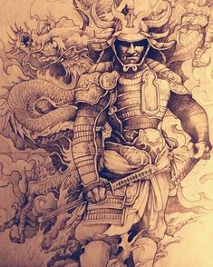 Samurai Mask Tattoo, Japanese Mask Tattoo, Samurai Drawing, Japanese Dragon Tattoos, Samurai Artwork, Asian Tattoos, Japanese Sleeve Tattoos