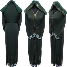 Latest Design Women Black Open Front Abaya Farasha Jalabiya . Brand new. As a result, comes in original plastic wrap with Hijab included. Beautiful material with a premium feel. Exclusive new design Abaya.   Open front with press studs  Comes with a scarf  and belt  Fabric: zoom  Stone works  Latest new design!  Suitable for easy iron.   Do not tumble dry.  Dry clean  Abayas are known by many names. However, they serve the same purpose: to cover. Other models are usually kaftans, cut from light, flowing fabrics like crepe, georgette, and chiffon. Other known styles are open or closed front. Styles differ from region. Some have embroidery, while others are brightly coloured and have different artwork.  If you require assistance with your purchase, please don't hesitate to contact us. We hav Green Long Abaya With Dabka, Green Dabka Abaya For Eid, Design Abaya, Dubai Abaya, Plastic Wrap, Press Studs, Dress Clothes For Women, News Design, Latest Design