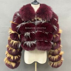 Brand New Luxury Fur Coat For Winter Parties, Luxury Fall Party Outerwear, Luxury White Party Outerwear, Luxury Silver Outerwear For Winter, Luxury Silver Outerwear For Parties, Silver Long Sleeve Outerwear For Fall, Luxury Fitted Silver Outerwear, Fur Jackets, Fox Fur