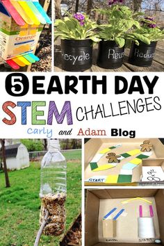 Science Projects For Elementary, Earth Day Stem, Projects For Elementary Students, Environmental Science Projects, Environmental Science Activities, Environmental Club, Makers Space, Elementary Stem, Stem School