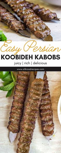 the kebabs are ready to be grilled and served with sauces on them